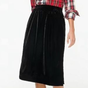 NWT J. Crew Pull On Black Velvet Skirt